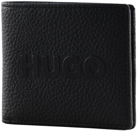 HUGO Leren kaarthoes New Ethon 8CC Card Case Black zwart