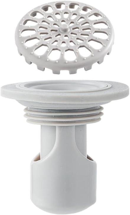 Douche Afvoerplug - Geurblokkerende Afvoerstop - Badkamer Hygiëne - Mini Trap Ontwerp - 5.8 x 5.8 cm - Wit