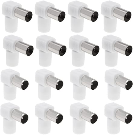 Zeynomax - TV Coaxiale Antenne Connector - Coaxiale Koppeling - Wit - Antenne Plug en Socket Set - Geschikt voor TV - 16 Stuks
