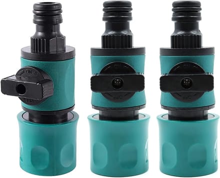 3PCS Tuinslang Koppeling - Snelle Slang Aansluitingen met Afsluitklep voor 1/2 Inch Water Tuinslang
