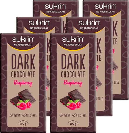 Sukrin | Pure Chocolade | Framboos | 6 Stuks | 6 x 85g