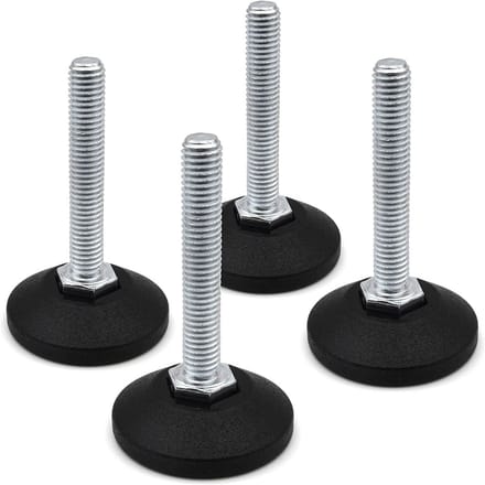 Set van 4 Stelschroeven met Verstelbare Voet Ø 38 mm en M10 Schroefdraad