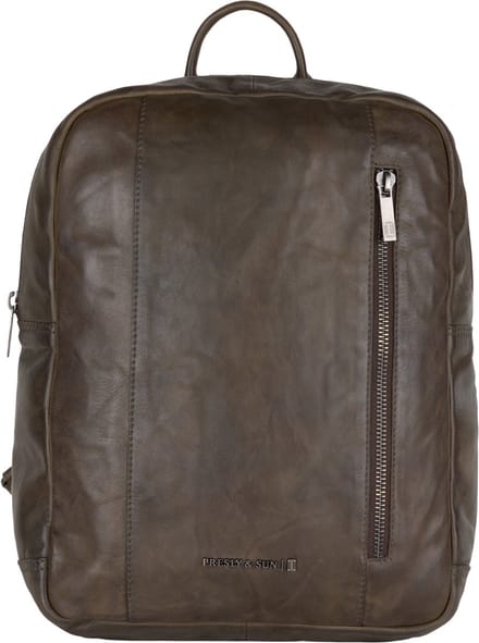 Presly & Sun Heren - Leren rugzak - Olive