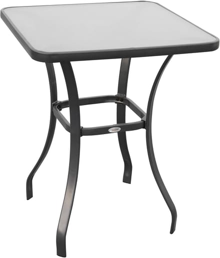 Tuintafel - 68,5x68,5 cm - Glastafel - Weerbestendig - Balkon & Tuinmeubel - Zwart