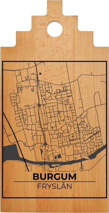 JM Woods - Borrelplank - Serveerplank - Hapjesplank - Kaasplank - Plattegrond - BURGUM - Gepersonaliseerd - Cadeau tip!