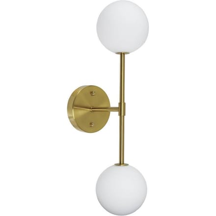 PR Home Sigma D wandlamp, goud/opaal, 2-lamps 49 cm glas