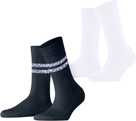 Esprit Memphis Rib 2-Pack gedessineerd katoen multipack sokken dames veelkleurig - maat 35-38