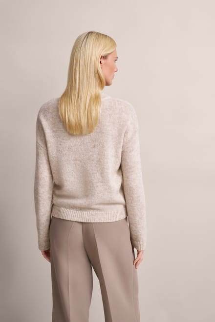 Bugatti Damen Trui met ronde hals in alpacawolmix