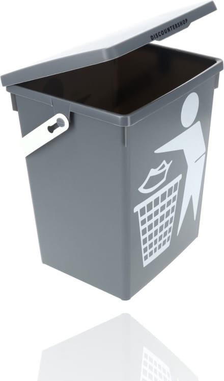 Donker grijs prullenbak klein