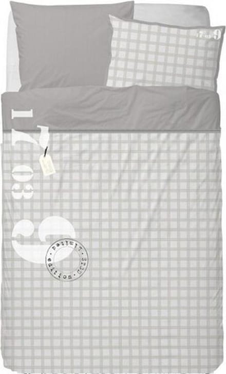 Stapelgoed Name Tag Dekbedovertrek - Eenpersoons - 140x200 cm - Grey/Beige