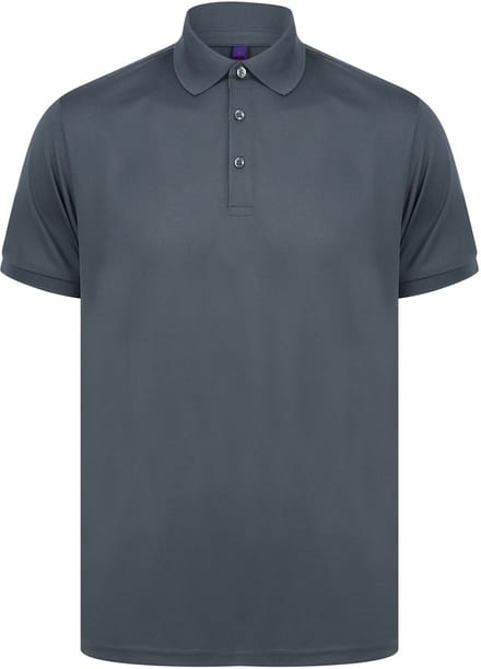 Henbury Herenpolo in gerecycleerd polyester H465 - Charcoal - S