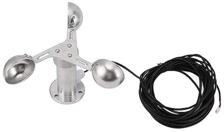 Aluminium Anemometer met 3 Kopjes - Windsnelheidssensor voor Betrouwbare Windmetingen