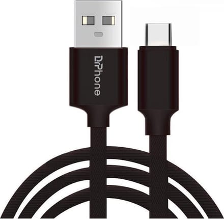 DrPhone HybridX - 2 Meter Kabel - Data + Opladen - Geschikt Voor N-Switch - USB-C / Type-C - Oplaadkabel - Zwart