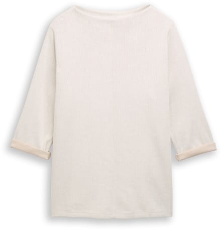 Tom Tailor - Plus Size - Sweatshirt met opstaande kraag - Maat 48 - sand stone beige melange