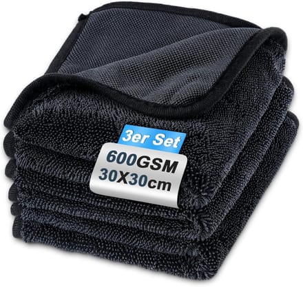 VLSelect® Droogdoekauto - Microvezeldoek - Auto wassen - 3 Stuks