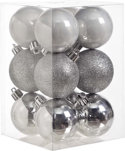 Cosy&Trendy kerstballen - 12 stuks - 6cm - pvc