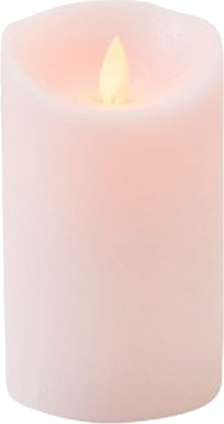 Anna's Collection Led kaars/stompkaars - roze - H12,5 x D7,5 cm - wax - bewegende vlam