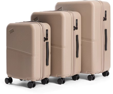 AttitudeZ Crossline Reiskoffer Set Dune Beige - TSA slot