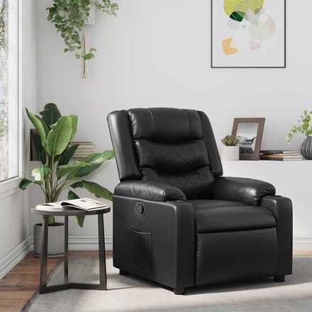 vidaXL - Fauteuil - verstelbaar - kunstleer - zwart