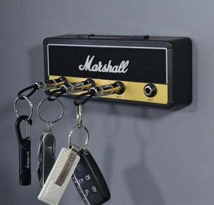 Retro sleutelrek zwart - sleutelkast + 4 sleutelhangers