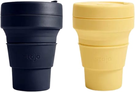 STOJO Pocket Cup 2-pack Denim & Mimosa / Blauw & Geel 2x 355ml Beker to Go
