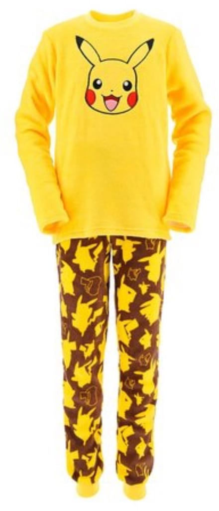 Pokemon Pikachu Pyjama / Huispak - Geel - Coral Fleece - Maat 134/140 (10 Jaar)