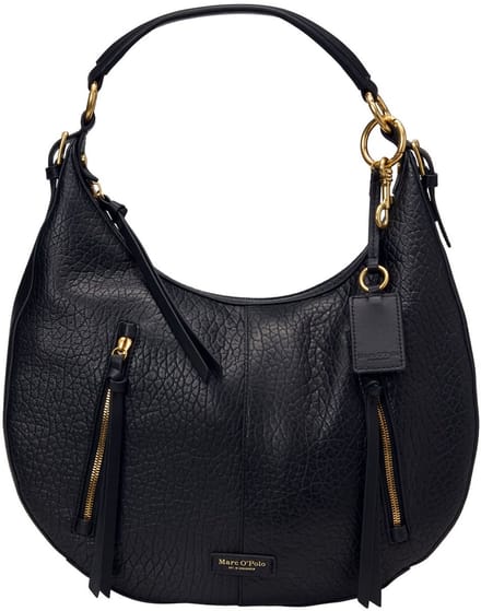 Marc O'Polo Leren schoudertas Philine Hobo Bag Black zwart