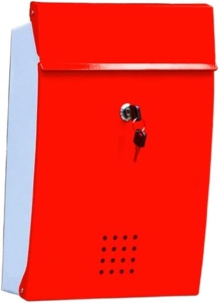 Wandmontage Brievenbus - Buitenpost - Post Ontvangen - Afsluitbaar - 37x25x7 cm - Rood