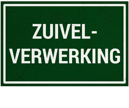 Zuivelverwerking bord | Sign Again materiaal | 30 x 20 cm