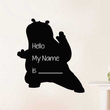 Schoolbordsticker - uitwisbare zelfklevende muurstickers - Silhouet van een Kung-Fu Panda - 110x110 cm