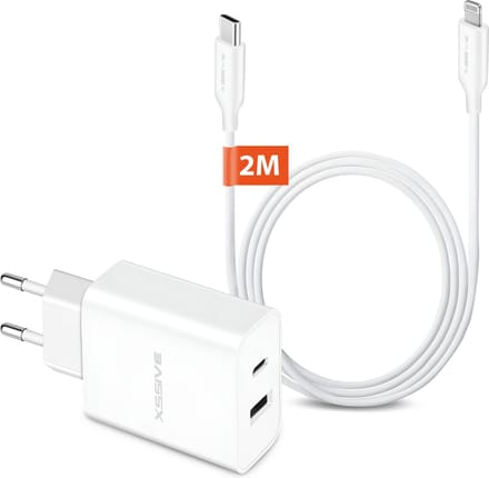 USB en USB C Oplader Set - 2 Meter - Geschikt voor iPad, iPhone en AirPods met Lightning aansluiting