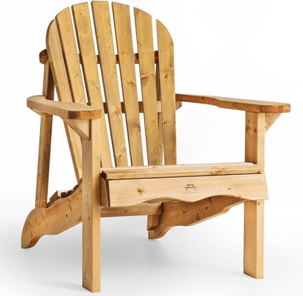 Adirondack Stoel - Buitenstoel Tuinstoel - Ontspannen Buiten - Ergonomisch Design - 92cm Zitdiepte - Bruin