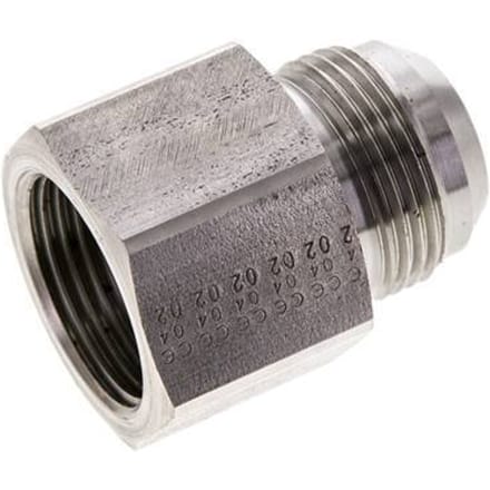 JIC Verloopnippel G1'' Binnendraad X UN 1-5/16''-12 Buitendraad RVS 150bar