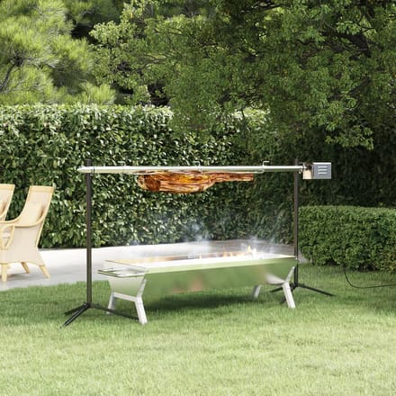 vidaXL - Barbecue - grill- - en - bakset - automatisch - roestvrij - staal