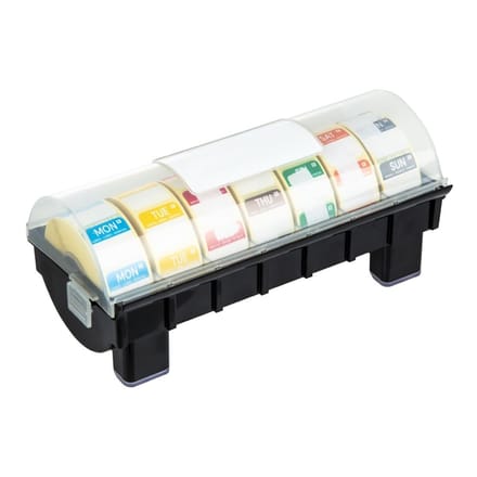 2,5cm Multidispenser - Inclusief 7 Rollen Voedseletiketten Daglabels - Vogue GH473
