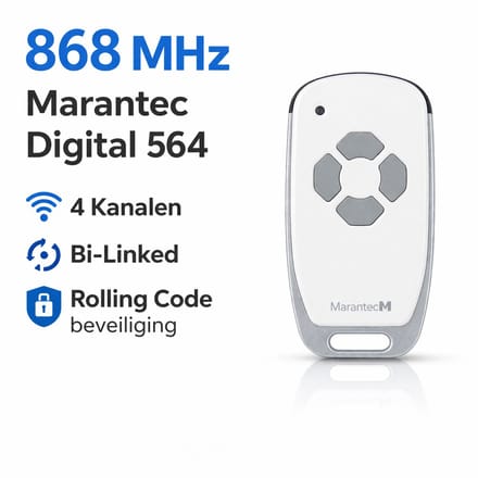 High-Line Marantec Handzender Digital 564 - 4-kanaals 868 Mhz voor Garagedeuren