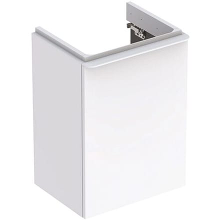 Geberit Smyle Square - Wastafelkast, 44x36x62 cm, 1 deur, scharnieren links, glanzend wit/mat wit 500.351.00.1