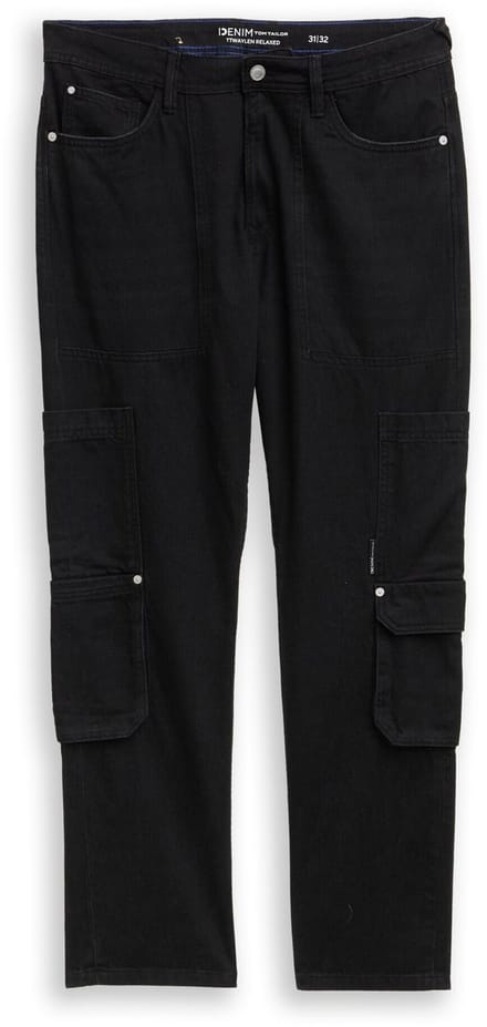 Tom Tailor Denim - TTWAYLEN RELAXED cargo jeans - Maat 32/36 - dark stone black black denim