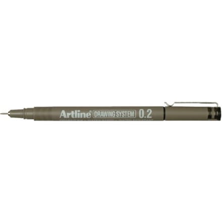 ARTLINE Drawing System Fineliner - 1 stuk - 0.2mm Lijndikte - Zwart