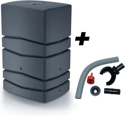 Aqua tower regenton 450l antraciet met complete aansluitset
