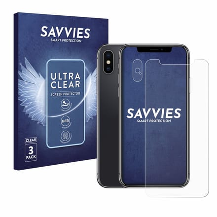 Savvies - Screenprotector voor Apple iPhone X (Voor+Camera) - Folie Beschermfolie transparant 6 Stuks
