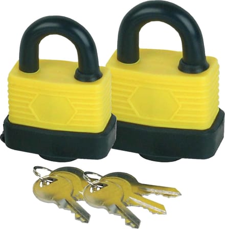 Hangslot met 3 sleutels - set van 2 - 30/40 mm - messing - waterdicht - kofferslot