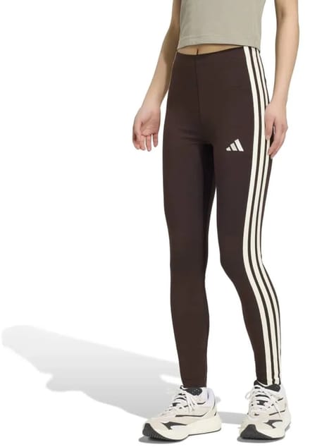 Adidas Essentials 3 Stripes Cotton Leggings Bruin XS Vrouw