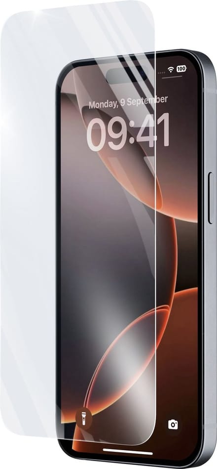 Cellularline Screenprotector 9H Gehard Glas - Geschikt voor iPhone 16 Pro - Edge-to-Edge - Transparant