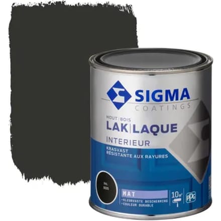 Sigma Houtlak Interieur - Mat - Zwart Ral 9005 - 750ml
