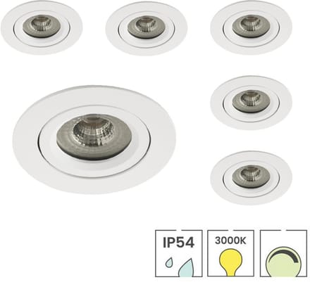 Lybardo - Lage Inbouwspots - 6-pack - 5W - Dimbaar - Waterdicht - Spotjes Inbouw