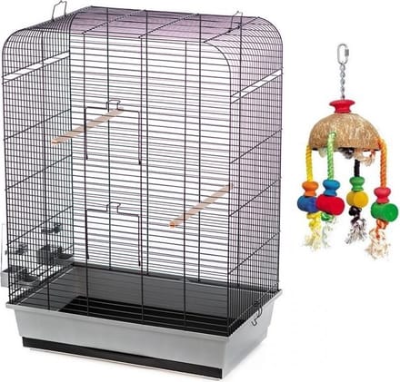 vogelkooi Senne grijs/zwart