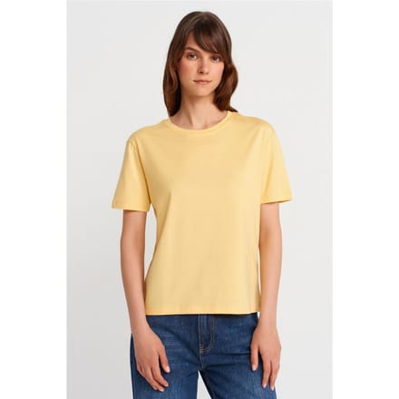 Dames Katoen Modal Crew Neck T-shirt