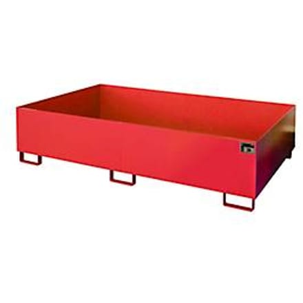 Stellinglekbak type RW/RW 2200-2, zonder rooster, rood RAL3000