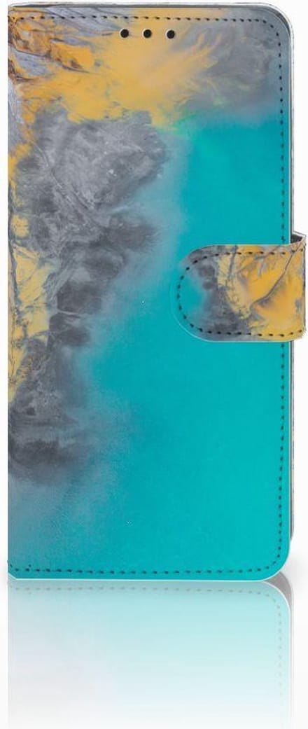 Huawei P30 Pro Bookcase Marble Blue Gold
